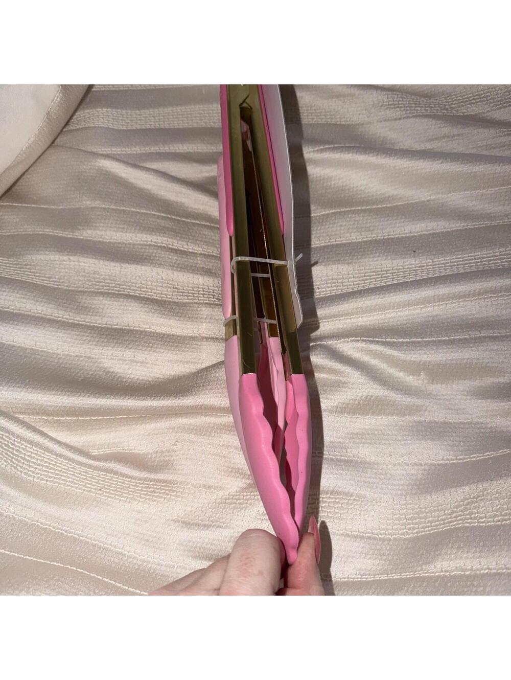 NWT Paris Hilton 2 Piece Tong Set Stainless Locks Closed two tone Pink Gold RARE - Picture 3 of 5